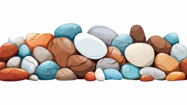 Vector vibrant pebbles in various colors and sizes for creative projects
