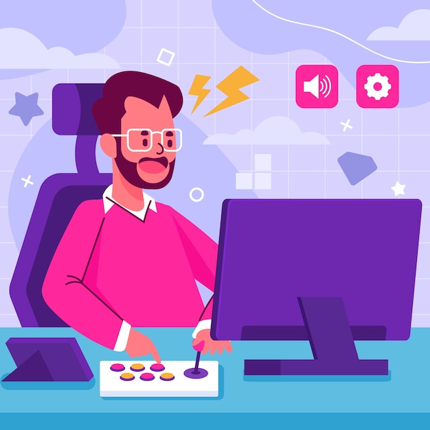 Vector video games illustration