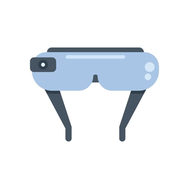 Vector video headset icon flat vector virtual glasses digital head