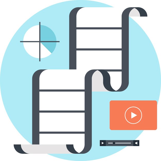 Vector video production flat web icon