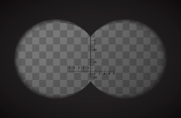 Vector view from the binoculars on transparent background