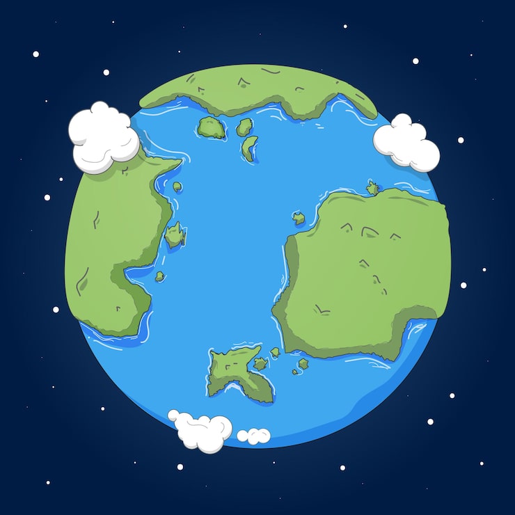 Vector view of the planet earth from space