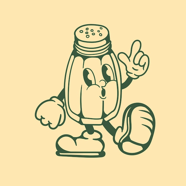vintage character design of glass salt