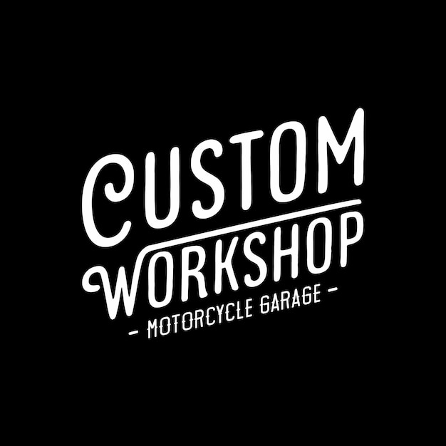 Vector vintage custom motorcycle logo vector clip art