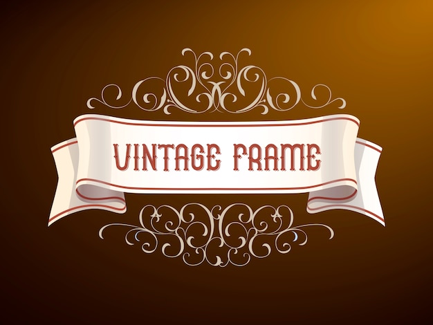 Vector vintage frame with hand-drawing elements. 