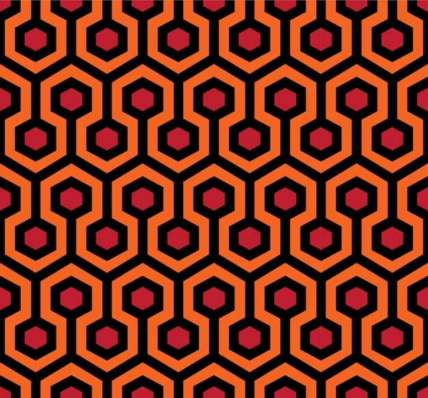 Vector vintage geometric pattern. abstract background of hexagon shapes. 70s style