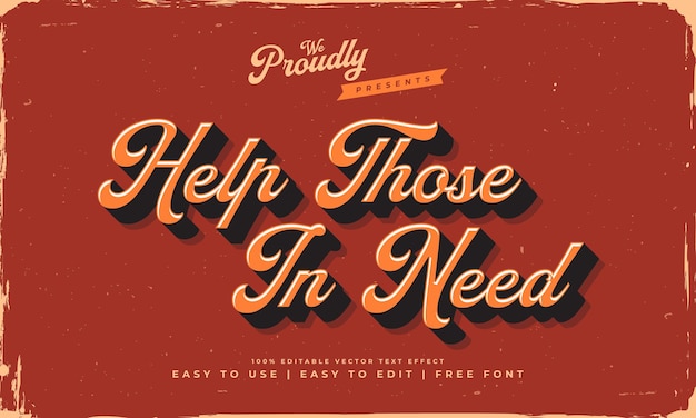 Vector vintage retro editable text effect alphabet font typography typeface