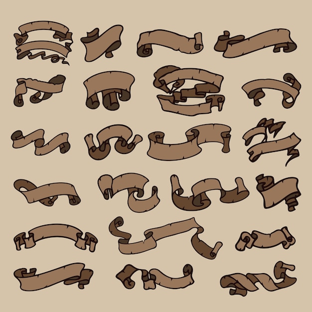Vector vintage ribbon banner collection