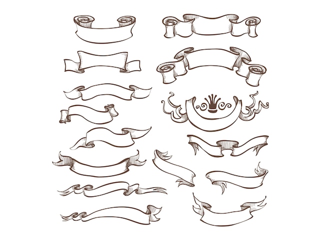Vector vintage ribbon collection vector