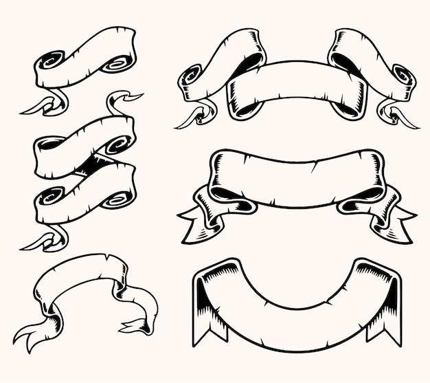 Vector vintage ribbon title banner vector template