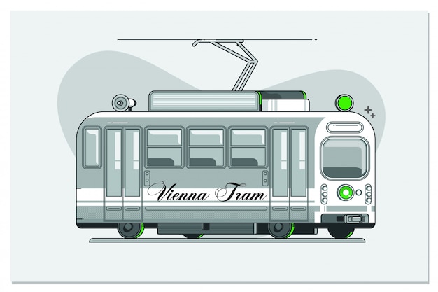 Vector vintage tram - symbol of vienna