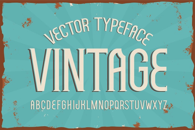 Vector  vintage typeface retro font
