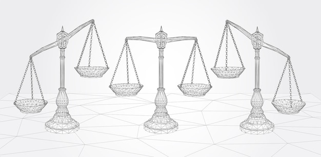 Vector virtual 3d libra are on the table background