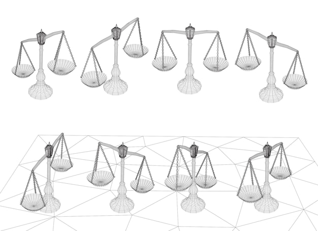 Vector virtual 3d libra are on the table vector background