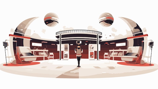 Vector virtual reality spherical panorama vector illustration