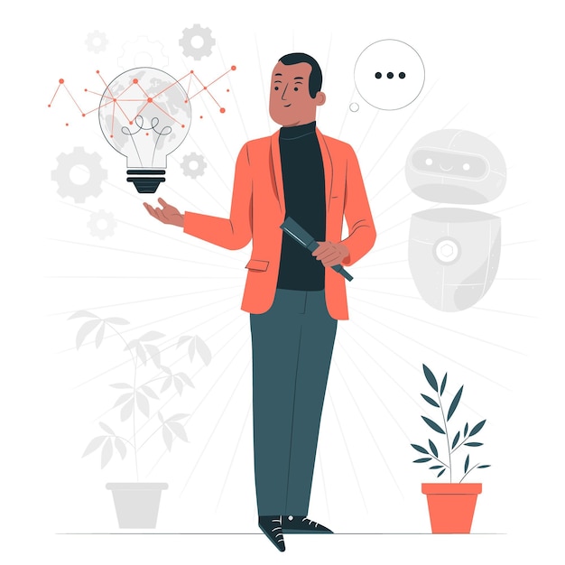 Vector visionary technology concept illustration