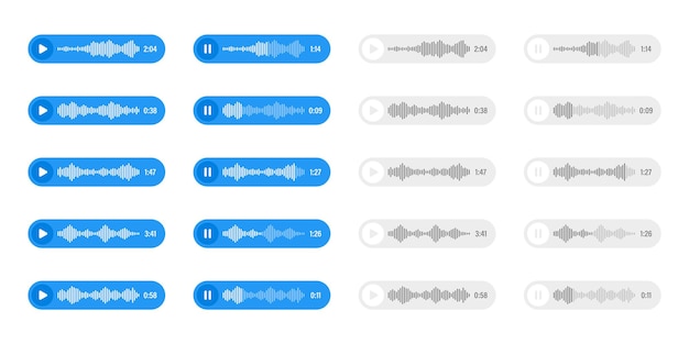 Vector voice audio message speech bubble sms text frame social media chat or messaging app conversation