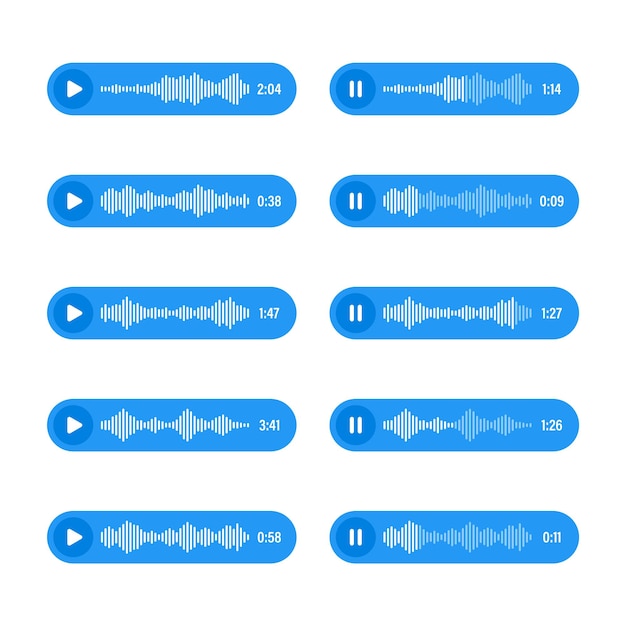 Vector voice audio message speech bubble sms text frame social media chat or messaging app conversation