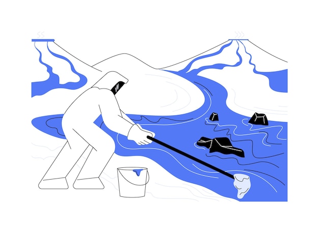 Vector volcanologist abstract concept vector illustration