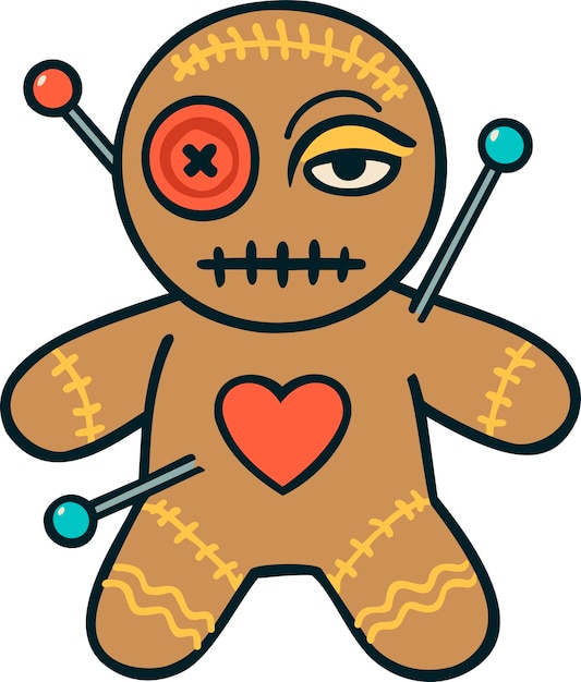 Vector voodoo doll vector isolated illustration