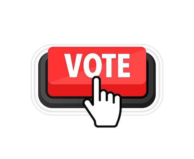 Vector vote button with cursor pointer click vector web button