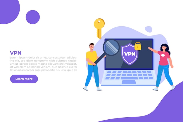 Vector vpn, virtual private network mobile  service concept.  protect personal data. vector illustration