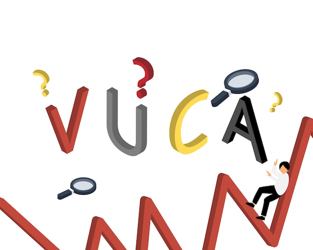 Vector vuca world stands for volatility, uncertainty, complexity and ambiguity