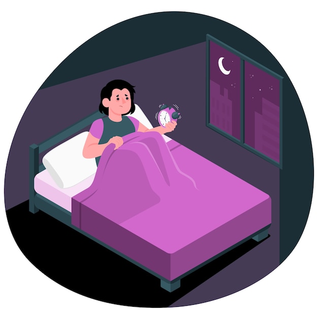 Vector wake up early concept illustration