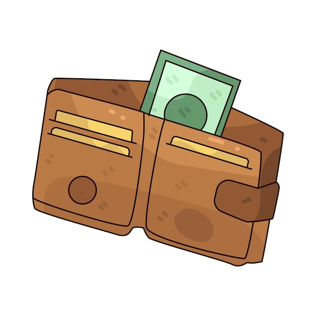 Vector wallet with money