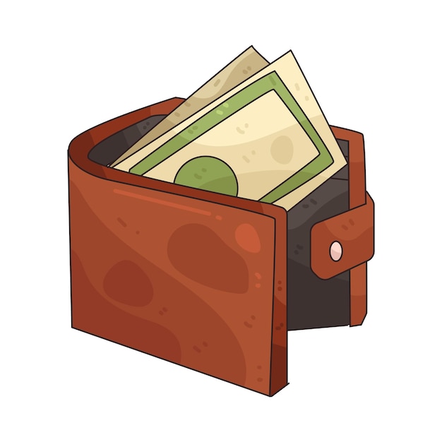 Vector wallet with money