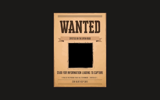 Vector wanted poster