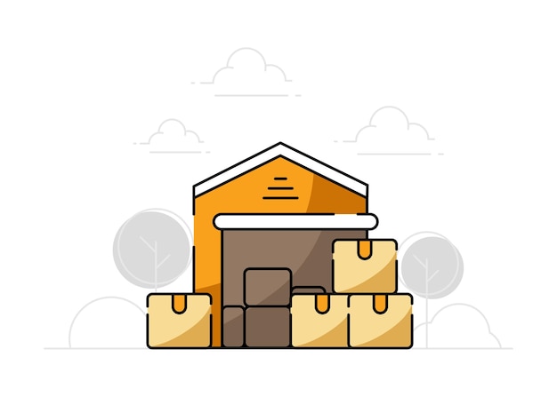 Vector warehouse illustration design vector design