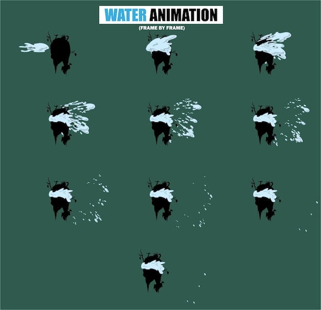 Vector water animation frame by frame