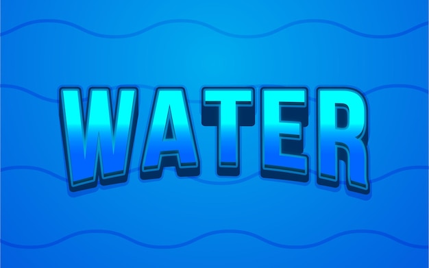 Vector water editable text effect text effect template