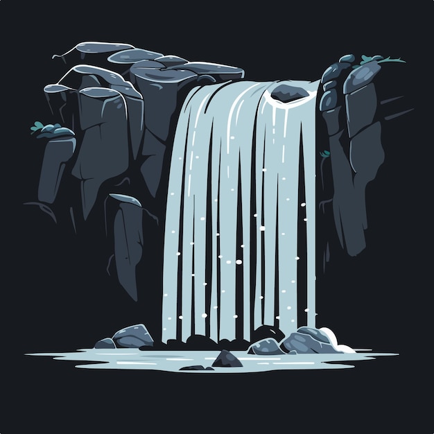 Vector a water fall with a waterfall and a waterfall in the background