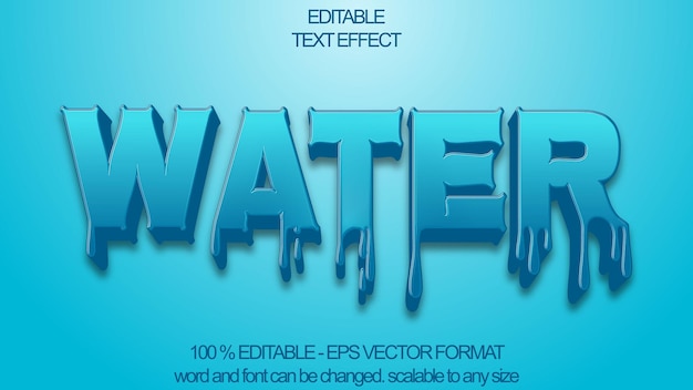Vector water liquid text effect