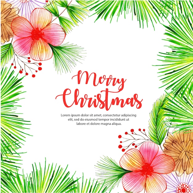 Vector watercolor merry christmas background 