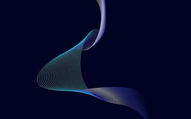 Vector wave of the blue gradient colored lines high resolution