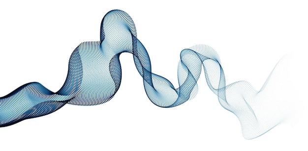 Vector wave of flowing particles modern relaxing illustration. round dots vector abstract background. beautiful wave shaped array of blended points.
