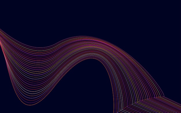 Vector wave of the red colored lines high resolution