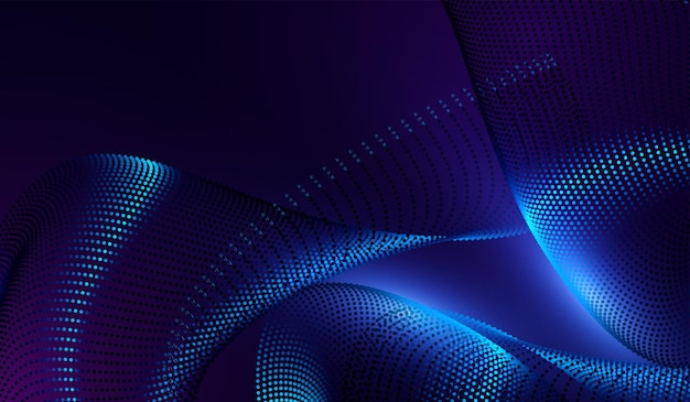 Vector a wave vector technology abstract background concepts of digital particles against a dark