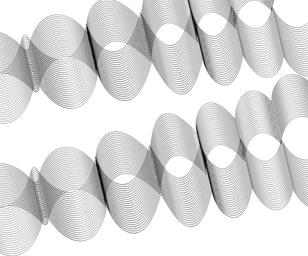 Vector wave with lines created using blend tool