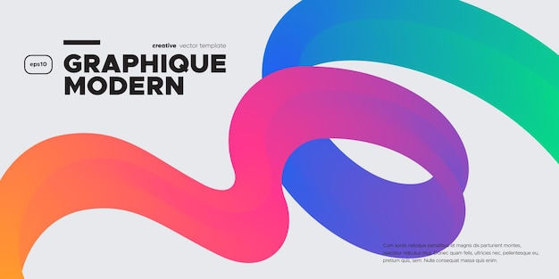 Vector wavy shape with colorful gradient vector illustration