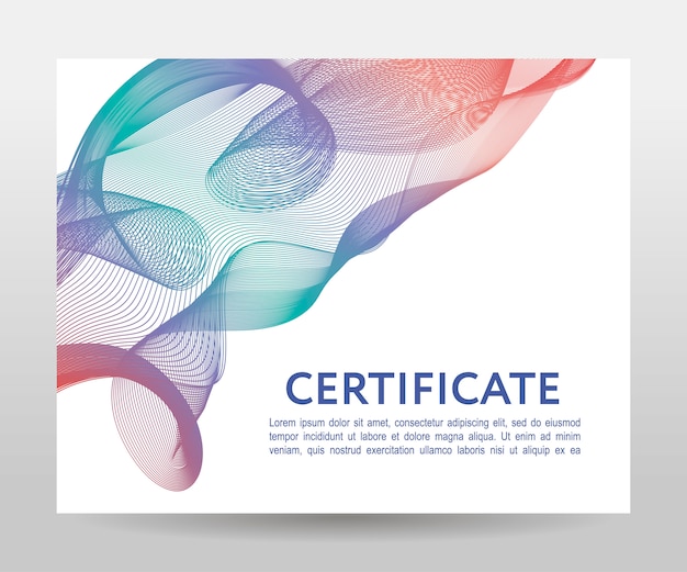 Vector wavy shapes certificate template