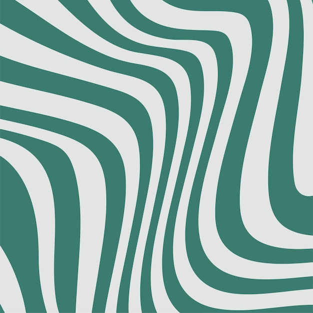 Vector wavy teal and white lines abstract geometric design