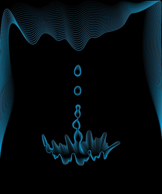 Vector wavy water drop