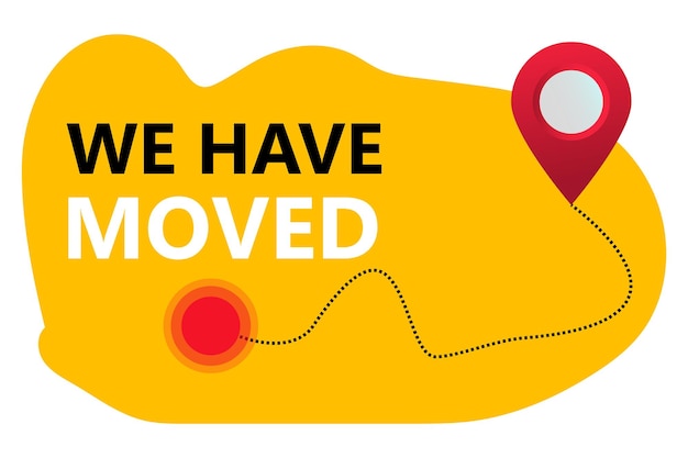 Vector we have moved navigation map with pointers map location with changed the address vector illustration