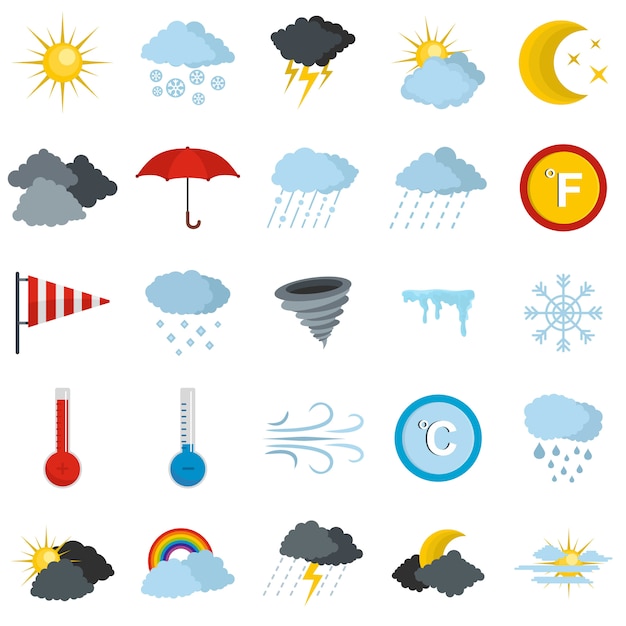 Vector weather icons set