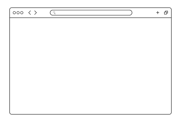 Vector web browser mockup template for ui and website design