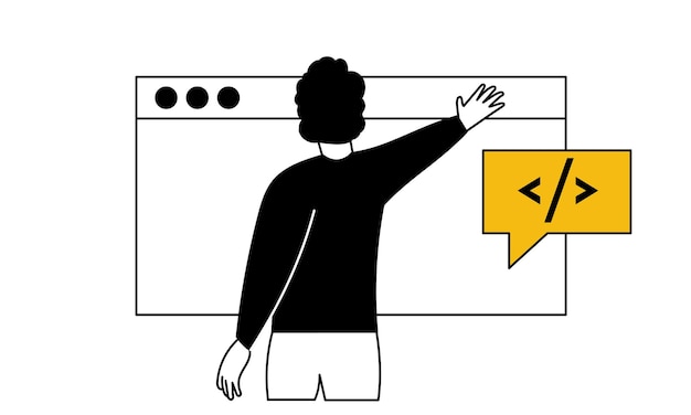 Vector web development and business technology coding website vector illustration concept programming